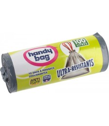 Sac poubelle 100 L - Ultra-résistant - Poignée coulissante - HANDY BAG