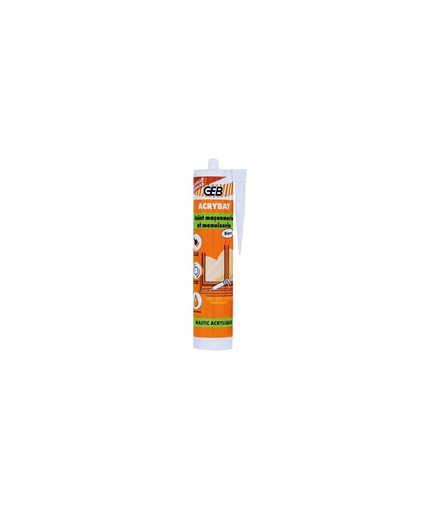 Mastic d'étanchéité Acrybat - Blanc - 310 ml - GEB Mastic d'étanchéité Acrybat - Blanc - 310 ml - GEB