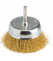 Brosse conique fils acier ondulés sur tige / 75 mm - SCID