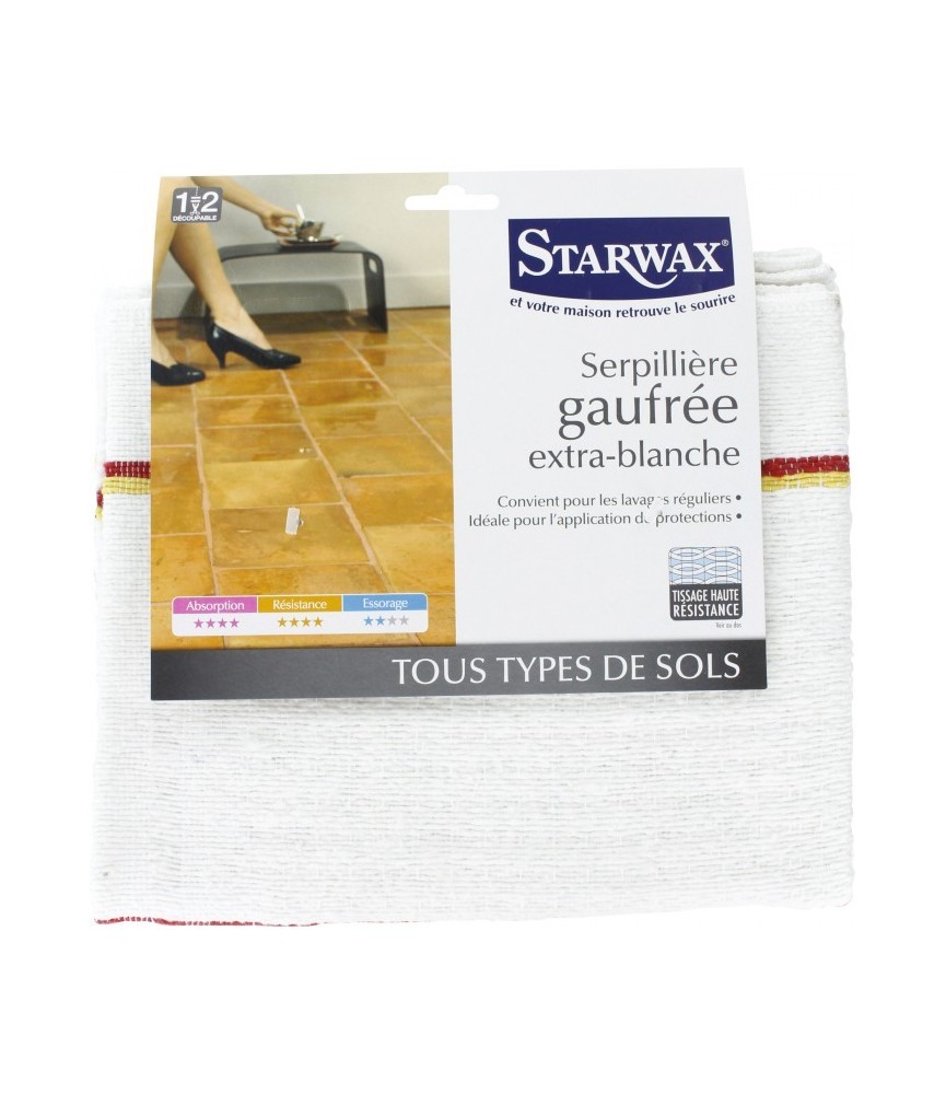 Serpillière gaufrée extra-blanche - STARWAX Serpillière gaufrée extra-blanche - STARWAX