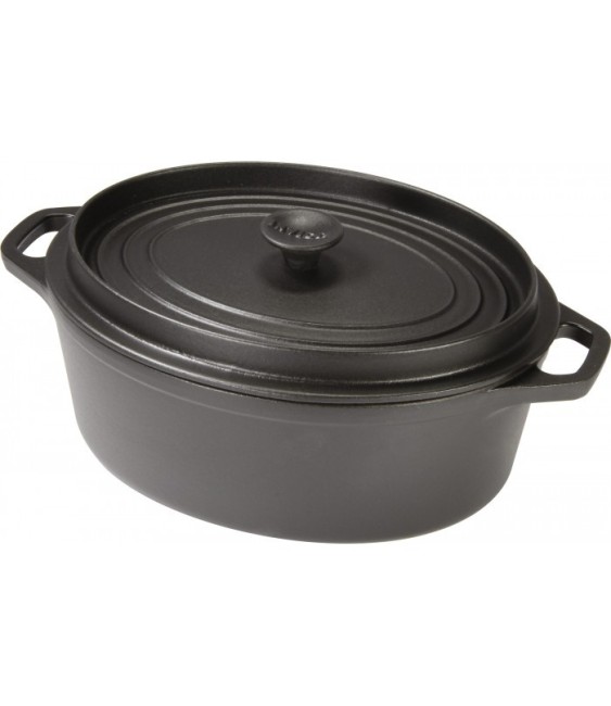 Daubière en fonte émaillée 33 cm noire Mijoteuse - INVICTA