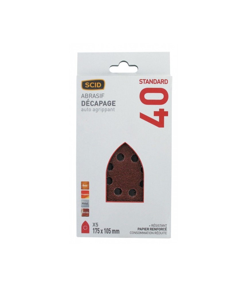 Patin auto-agrippant Iron 175 x 105 mm - Grain 40 - Vendu par 5 - SCID Patin auto-agrippant Iron 175 x 105 mm - Grain 40 - Vendu par 5 - SCID