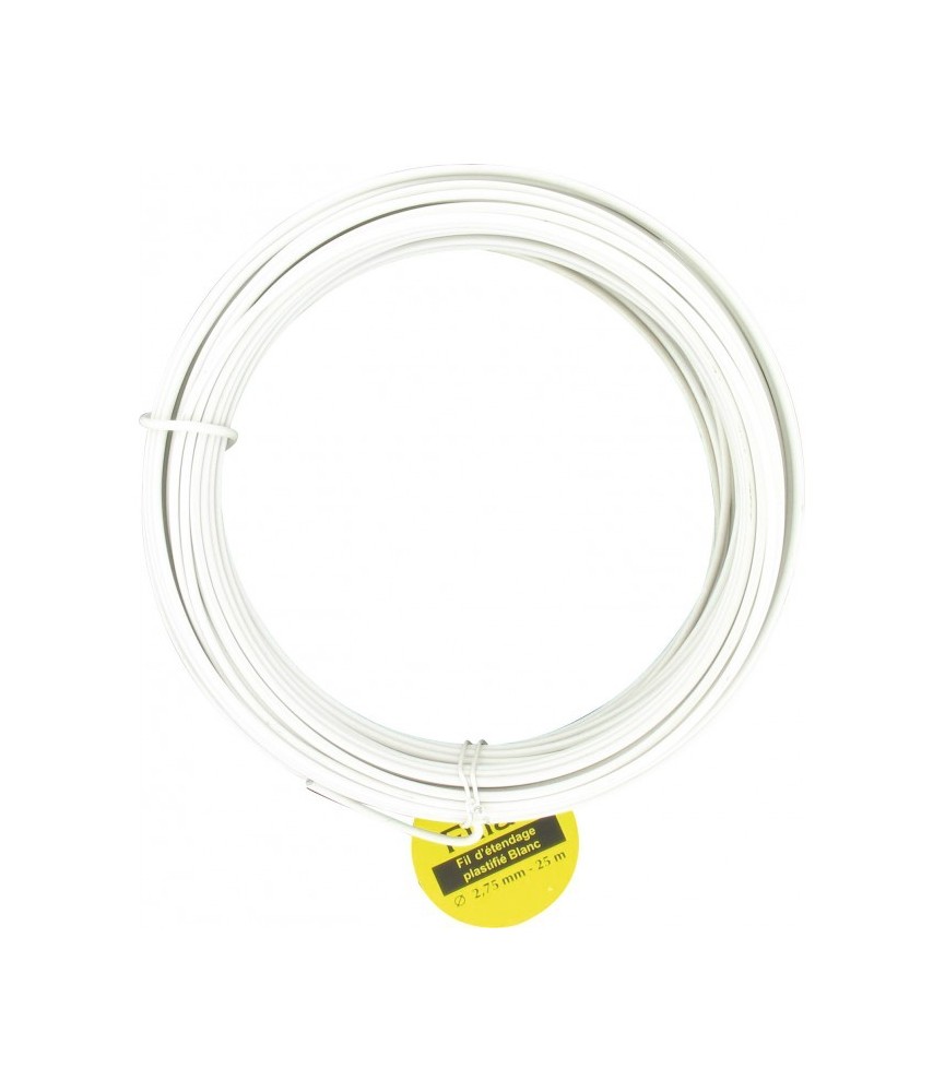 Corde à linge - Fil plastique blanc - Diamètre 2,75 mm - FILIAC Corde à linge - Fil plastique blanc - Diamètre 2,75 mm - FILIAC