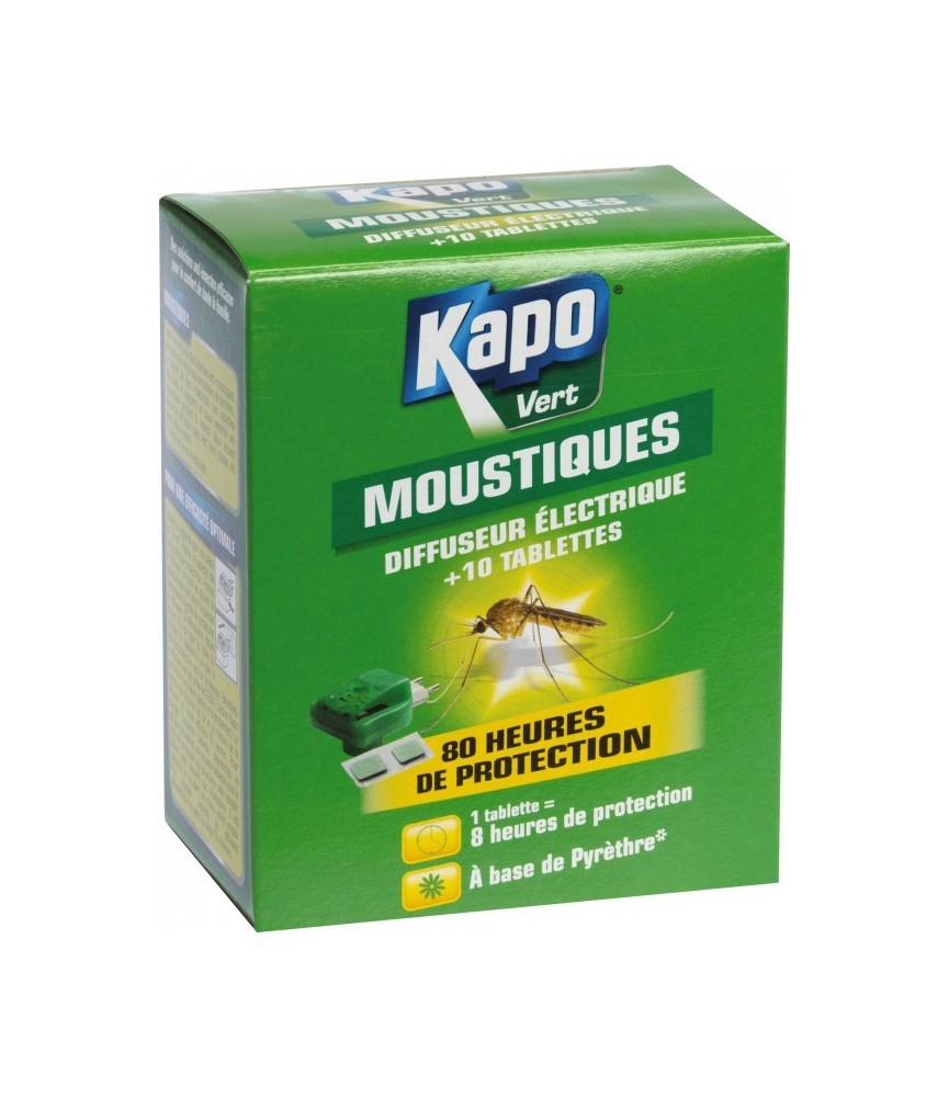 Émanateur électriques anti-moustiques + 10 tablettes - KAPO Émanateur électriques anti-moustiques + 10 tablettes - KAPO