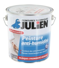 Peinture anti-humidité avec sels d'aluminium - 2.5 L - Blanc - Satin - JULIEN