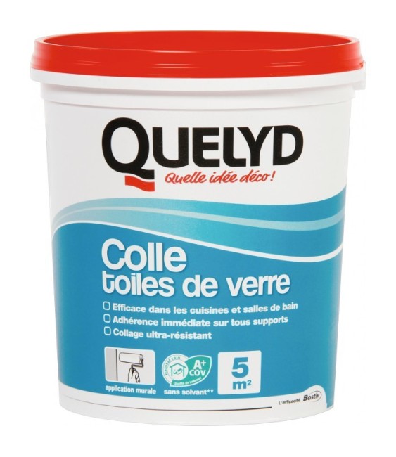 Colle pour toiles et fibres de verre - Action immédiate - 1 Kg - QUELYD