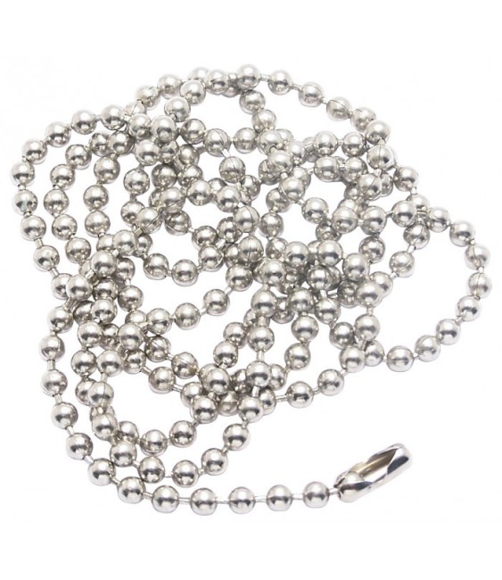 Bobine chaîne boule laiton chromé de 50 m - 3.2 mm