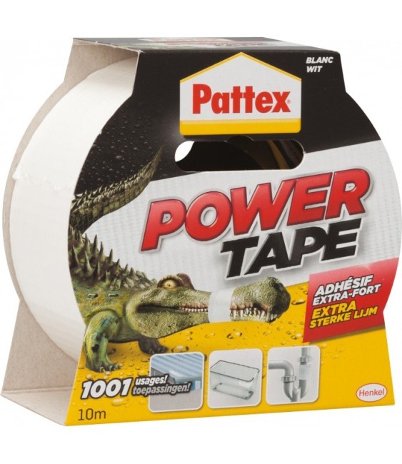 Adhésif super puissant Power tape Power Tape - Blanc - Longueur 10 m