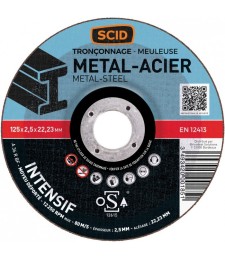 Disque à tronçonner métaux - Usage fréquent - 125 x 2.5 mm - SCID
