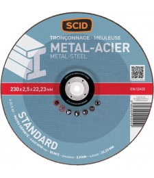Disque à tronçonner standard - Métaux - Diamètre 230 mm - SCID