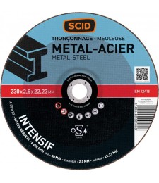 Disque à tronçonner métaux - Usage fréquent - 230 x 2.5 mm - SCID