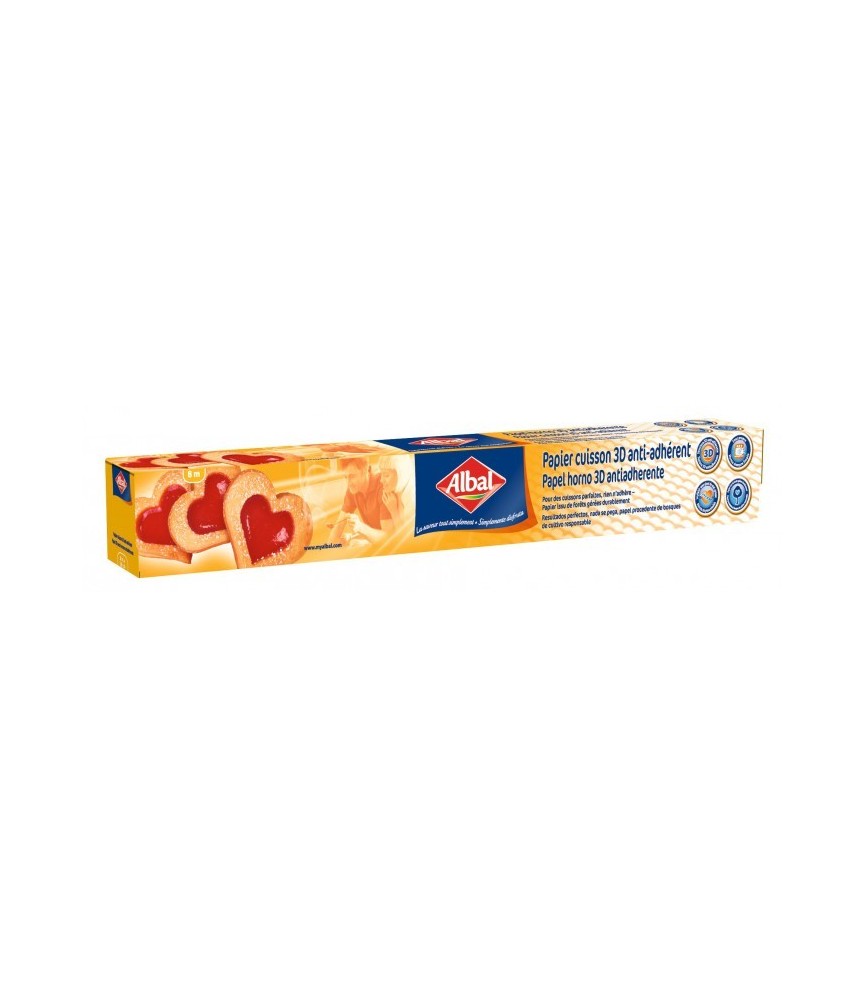 Papier Cuisson Anti-Adhèrent Rouleau - 8 x 0,36 m - ALBAL Papier Cuisson Anti-Adhèrent Rouleau - 8 x 0,36 m - ALBAL