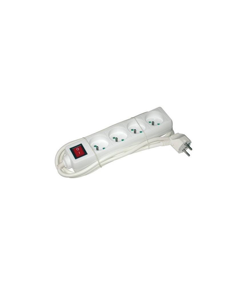 Bloc multiprises avec interrupteur - 4 prises avec 2 phases + terre - cordon 1.5 m - blanc de PROFILE Bloc multiprises avec interrupteur - 4 prises avec 2 phases + terre - cordon 1.5 m - blanc de PROFILE
