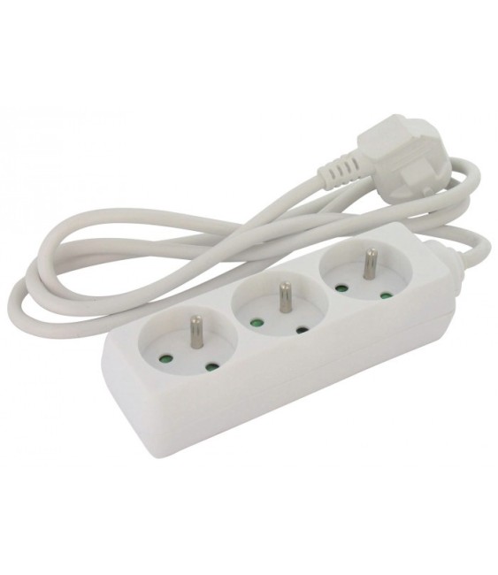 Bloc multiprise standard 3G 1 mm² Dhome - Sans interrupteur - Cordon 1,5 m - DHOME