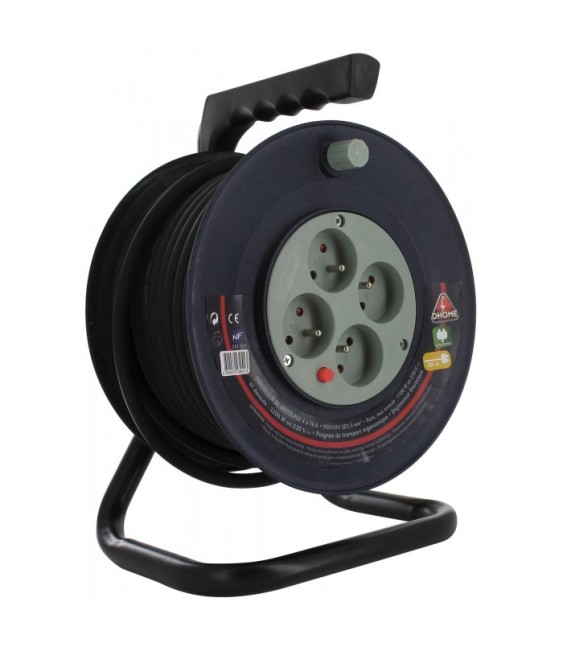 Enrouleur bricolage Dhome - H05 VV-F 3G 1,5 mm² - Longueur 25 m