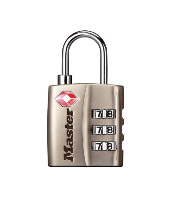 Cadenas à 3 chiffres - nickel - 30 mm - certifié TSA - MASTER LOCK