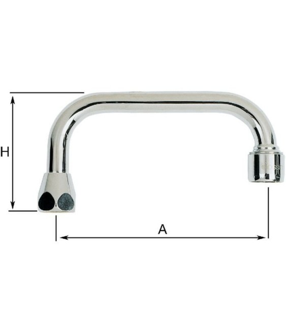 Bec standard par dessus chrome - 14 mm