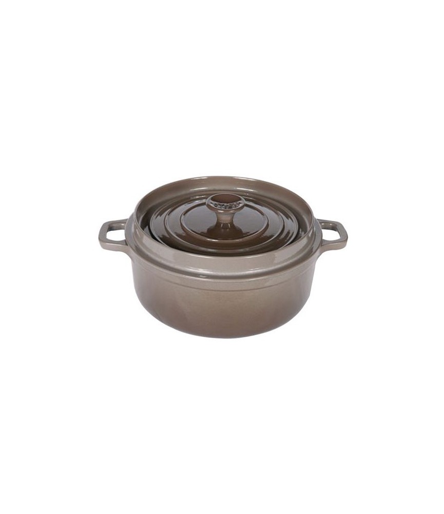 Cocotte ronde en fonte - D: 28 cm - taupe de INVICTA Cocotte ronde en fonte - D: 28 cm - taupe de INVICTA