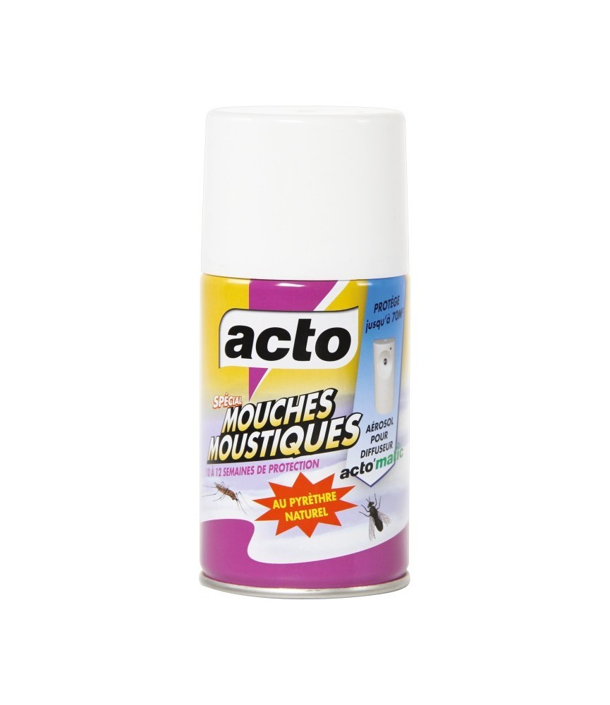 Recharge aérosol pour diffuseur électrique - mouches et moustiques - 250 ml - ACTO Recharge aérosol pour diffuseur électrique - mouches et moustiques - 250 ml - ACTO