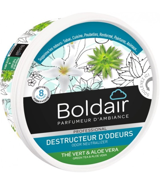 Destructeur d'odeur - Thé vert / Aloé véra - Gel solide 300 gr - BOLDAIR