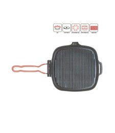 Gril viande carré en fonte - 25 cm - noir de INVICTA
