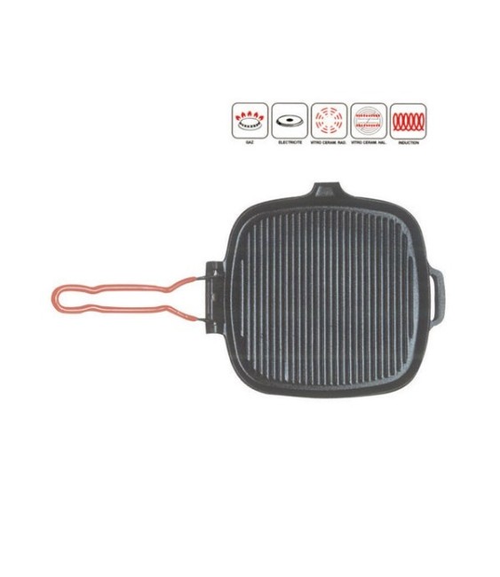 Gril viande carré en fonte - 25 cm - noir de INVICTA