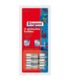 Cartouche domestique cylindrique - 32 A - 38 x 10.3 mm - Lot de 3 - LEGRAND