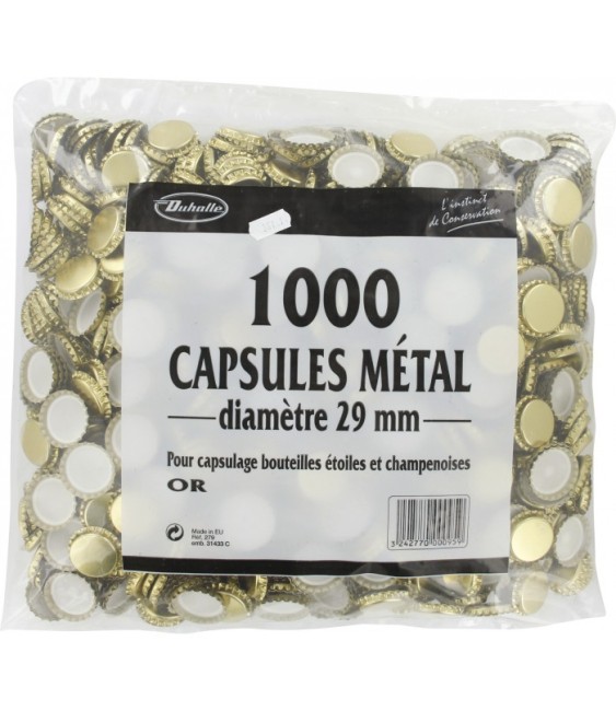 Capsule pour bouteilles champenoises x 1 000 - OR - D: 29 mm - DUHALLE