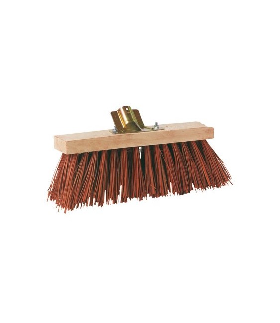 Brosse de balai Cantonnier Piassava - 32 cm - Rouge - BROSSERIE MARCHAND