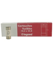 Cartouche domestique cylindrique - 16 A - 31.5 x 8.5 mm - Avec voyant-Lot de 3 - LEGRAND