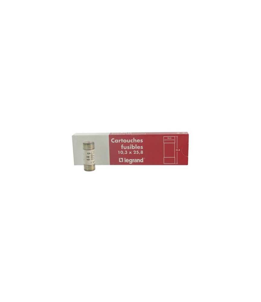 Cartouche domestique cylindrique - 16 A - 31.5 x 8.5 mm - Avec voyant-Lot de 3 - LEGRAND Cartouche domestique cylindrique - 16 A - 31.5 x 8.5 mm - Avec voyant-Lot de 3 - LEGRAND