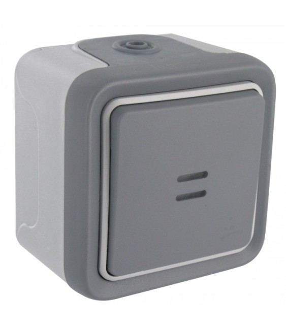 Interrupteur en saillie Legrand - Plexo - Gris - Lumineux