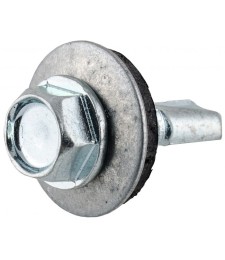Vis tête hexagonale autoforeuse + rondelle acier zingué - 6.3 x 25 mm - FIX'PRO