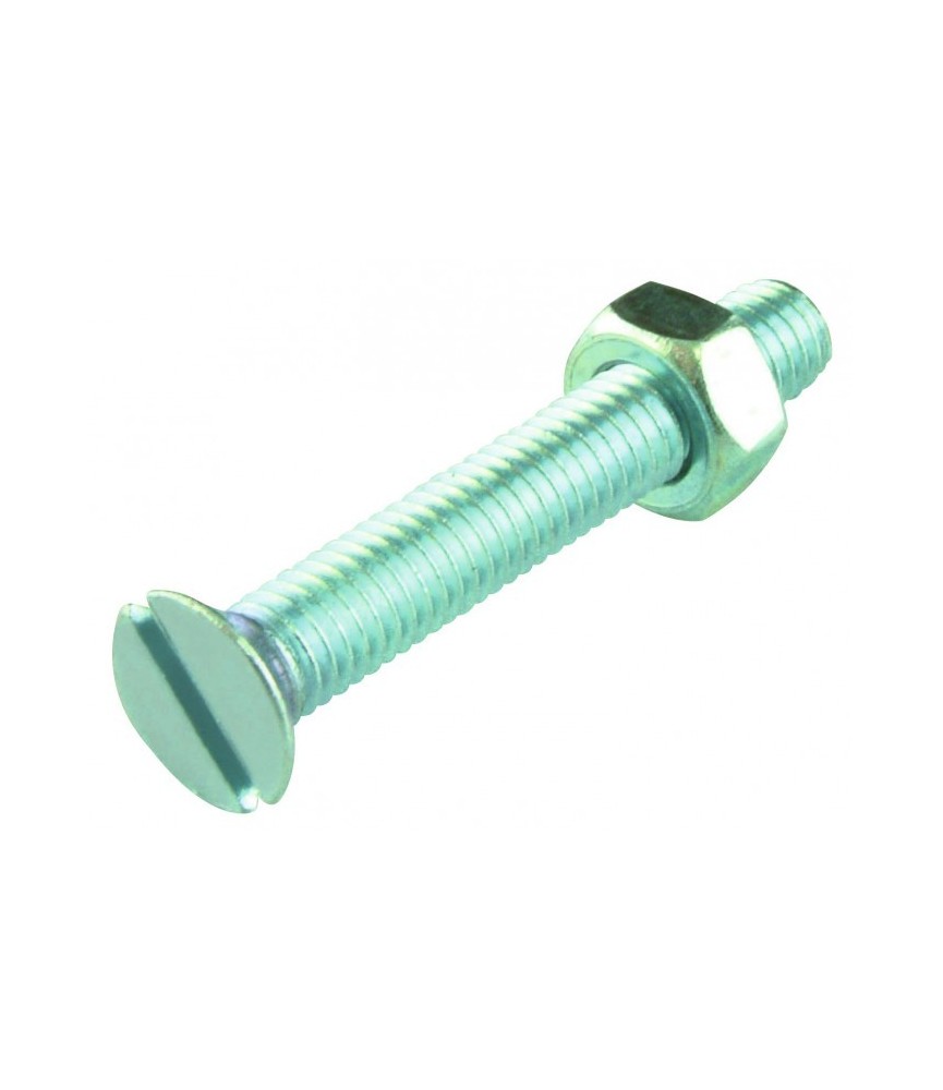 Boulon tête fraisée fendue acier zingué -  4 x 40 mm - Lot de 8 - FIX'PRO