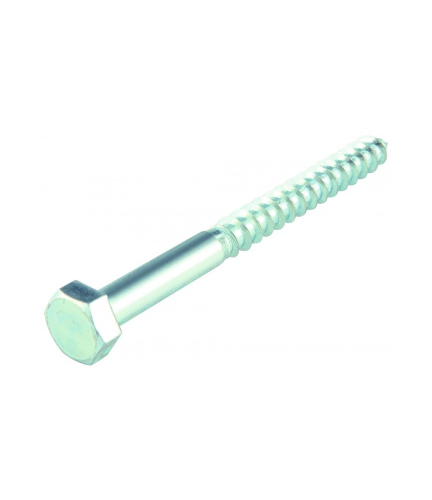 Tirefond tête héxagonale - Acier zingué -  8 x 80 mm - Lot de 25 - FIX'PRO