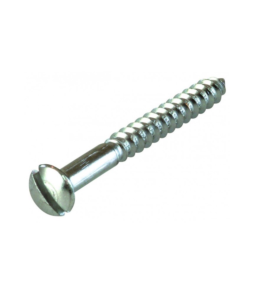 Vis à bois tête fraisée fendue bombée laiton chromé - 3 x 20 mm - FIX'PRO Vis à bois tête fraisée fendue bombée laiton chromé - 3 x 20 mm - FIX'PRO