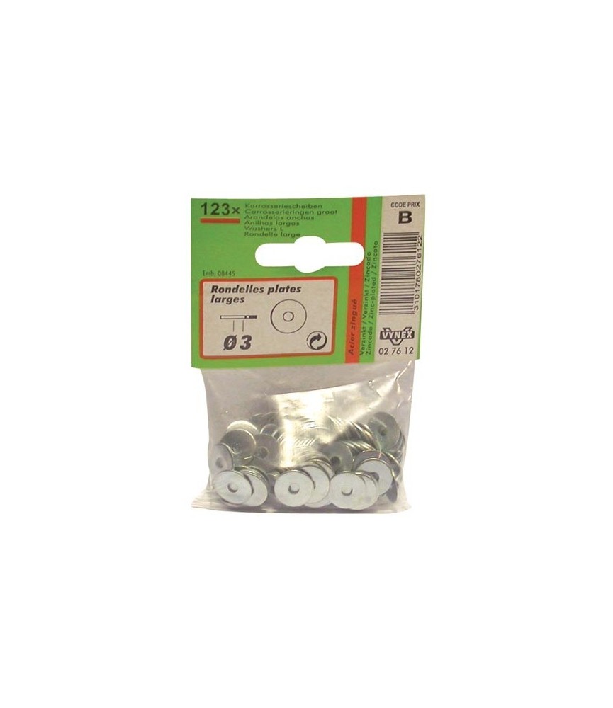 Rondelle plate large - acier zingué - 5 mm - VYNEX Rondelle plate large - acier zingué - 5 mm - VYNEX