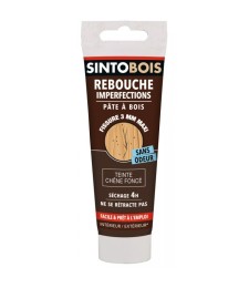 Pâte à bois pour reboucher imperfections et fissures - Chêne foncé - 80 Grs - SINTO