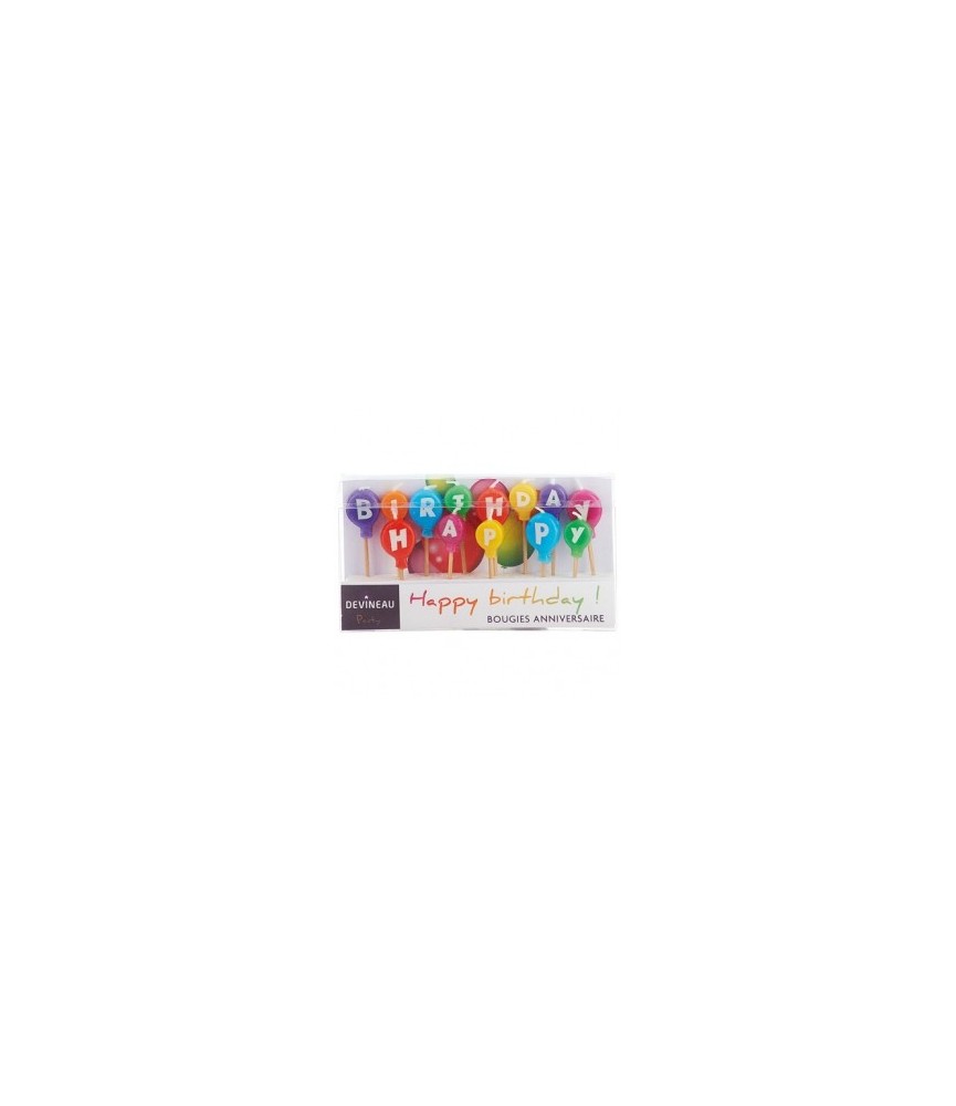 Bougies d'anniversaire - Lettres pour HAPPY BIRTHDAY - DEVINEAU Bougies d'anniversaire - Lettres pour HAPPY BIRTHDAY - DEVINEAU