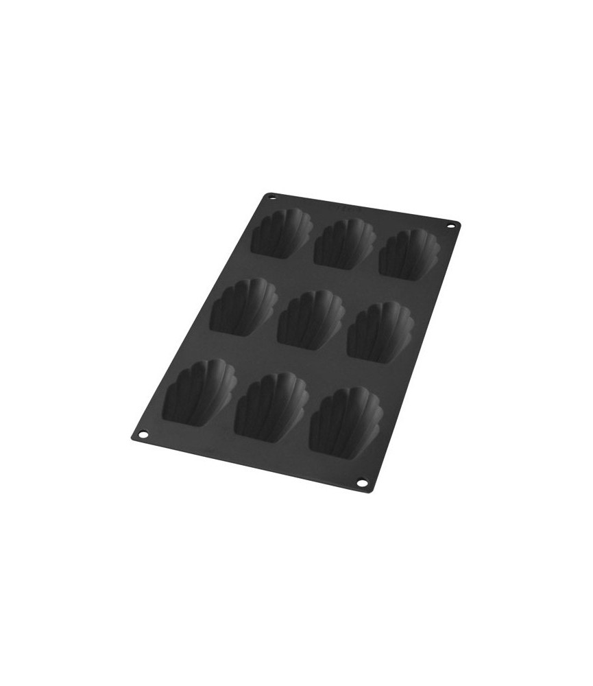 Moule gourmet 9 madeleines - silicone, noir de LÉKUÉ Moule gourmet 9 madeleines - silicone, noir de LÉKUÉ