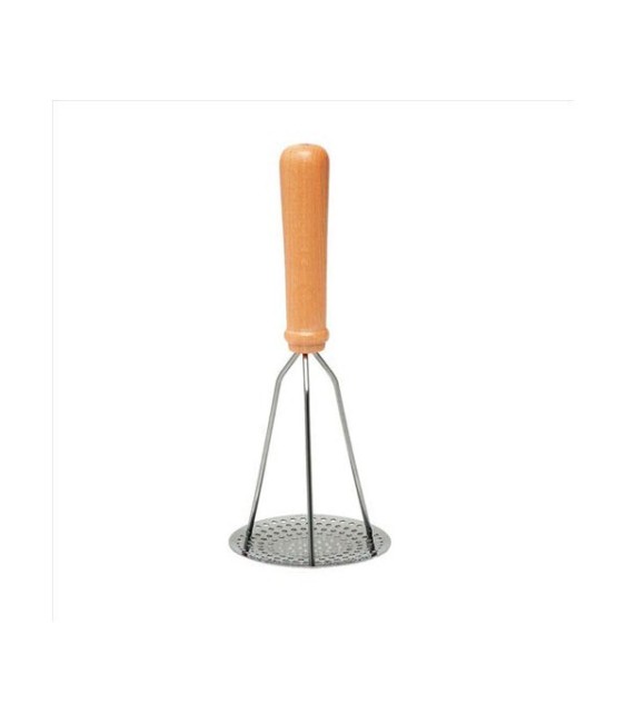 Pilon presse purée inox manche en bois