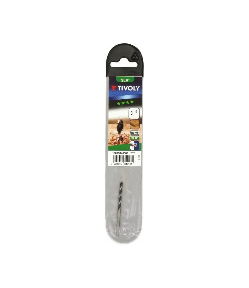 Mèche à bois industrie graduée SLR trois pointes - Longueur 61 mm - Diamètre 3 mm - TIVOLY Mèche à bois industrie graduée SLR trois pointes - Longueur 61 mm - Diamètre 3 mm - TIVOLY