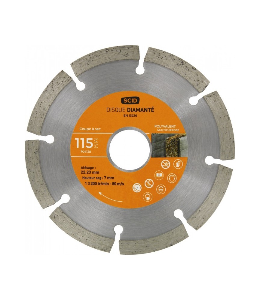 Disque diamant - Couronne segmentée - 115 mm - SCID Disque diamant - Couronne segmentée - 115 mm - SCID