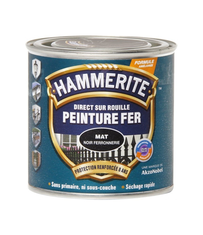 Hammerite - Peinture mat ferronerie - 250 ml Hammerite - Peinture mat ferronerie - 250 ml
