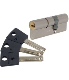 Cylindre 2 entrées 7 x 7 Varié Nickelé - Mul-T-Lock - 35 mm / 35 mm