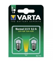 Lot de 2 ampoules pour lampe de poche Argon à vis 714 - 3.5 V - 0.2 A de VARTA