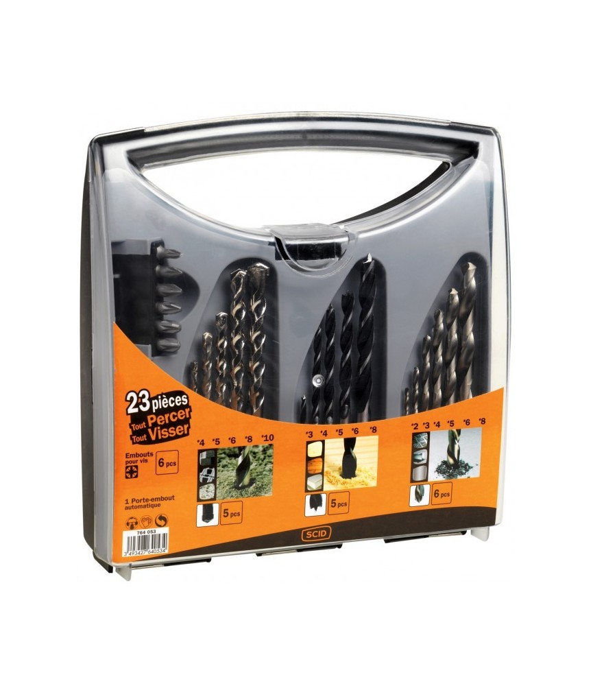 Coffret tout percer tout visser SCID - 23 pièces