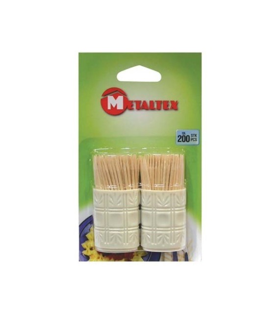 Cure-dents en bois - 2x100 - METALTEX
