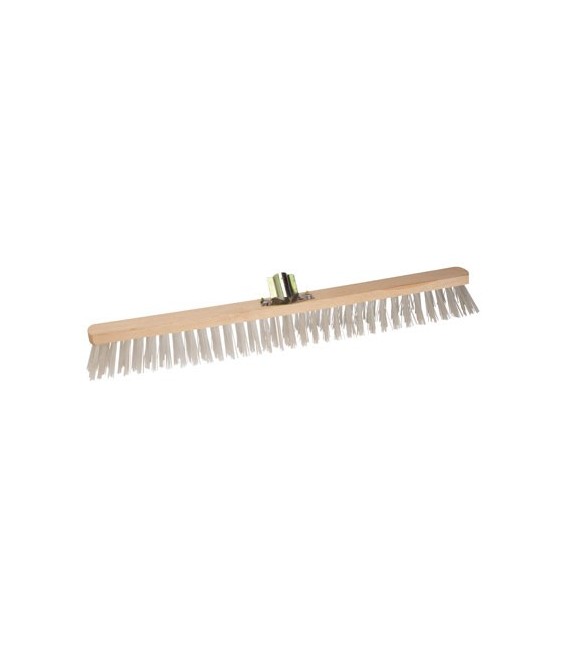 Brosse de balai industriel droit - 80 cm - Fibre blanche - BROSSERIE MARCHAND