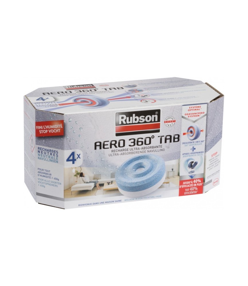 Recharges PowerTab Aero 360 pour absorbeur - Lot de 4 - RUBSON Recharges PowerTab Aero 360 pour absorbeur - Lot de 4 - RUBSON